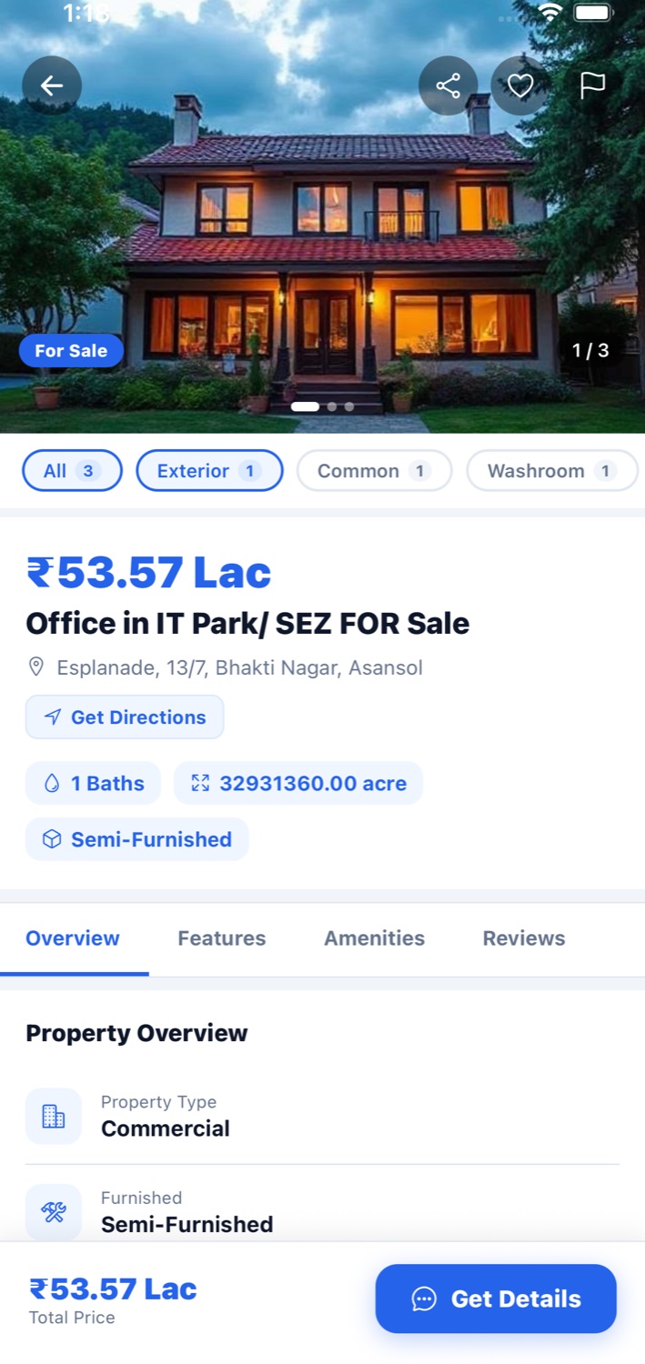 Real estate app property details