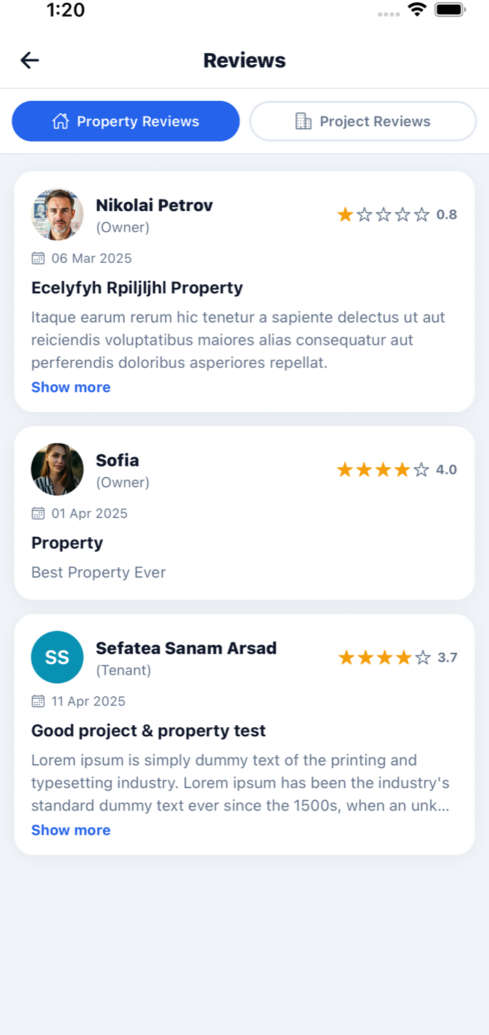 Real estate app reviews