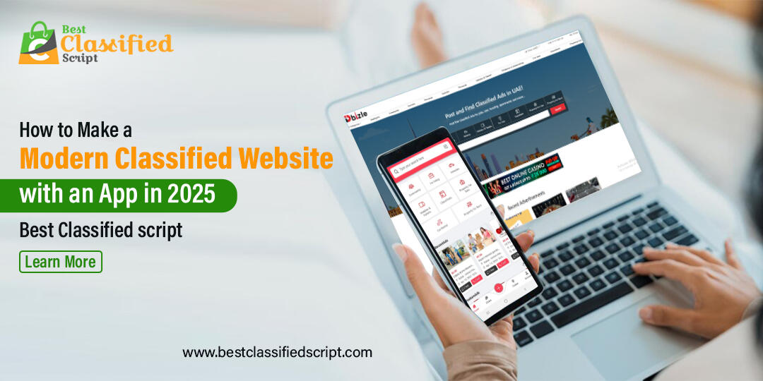 Make a modern classified website with an App