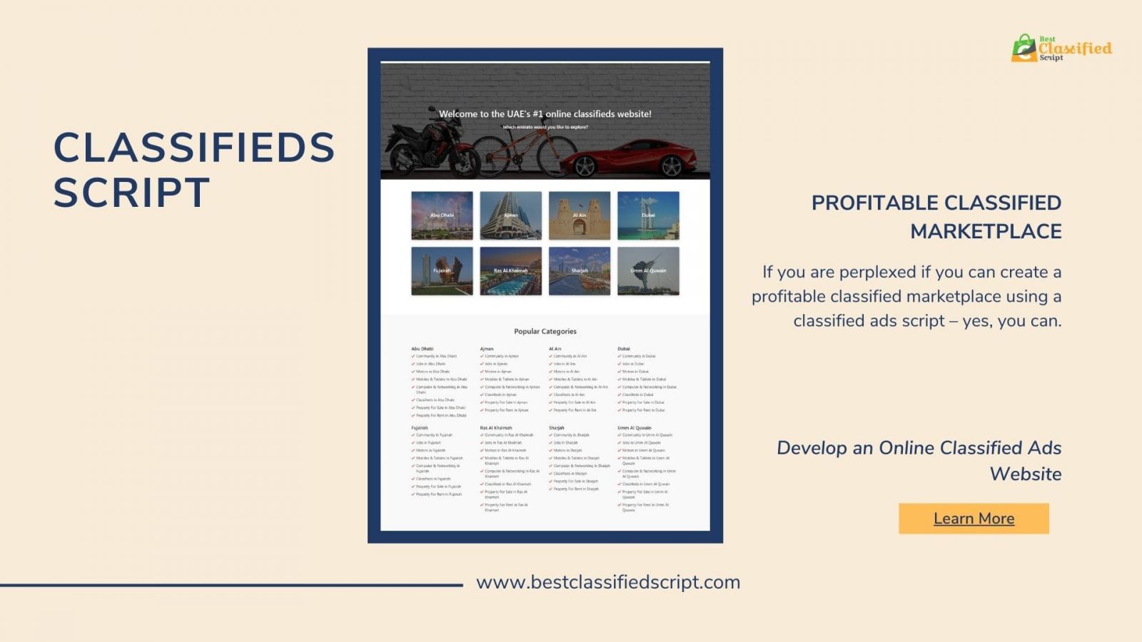 Develop an Online Classified Ads Website with a PHP Classifieds Script Readymade Classified Website